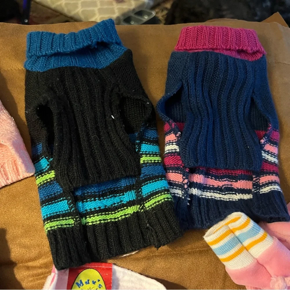 Bundle of Dog XXS SLEEPERS, sweaters and diaper cover